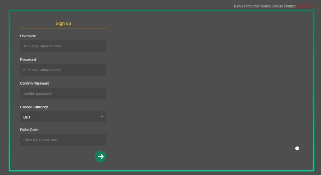 Baji Live Sign up
